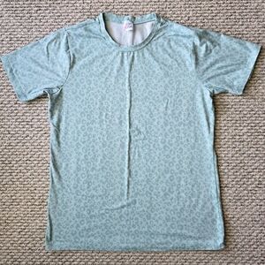 Short Sleeve Mint Green Leopard-Print Tee